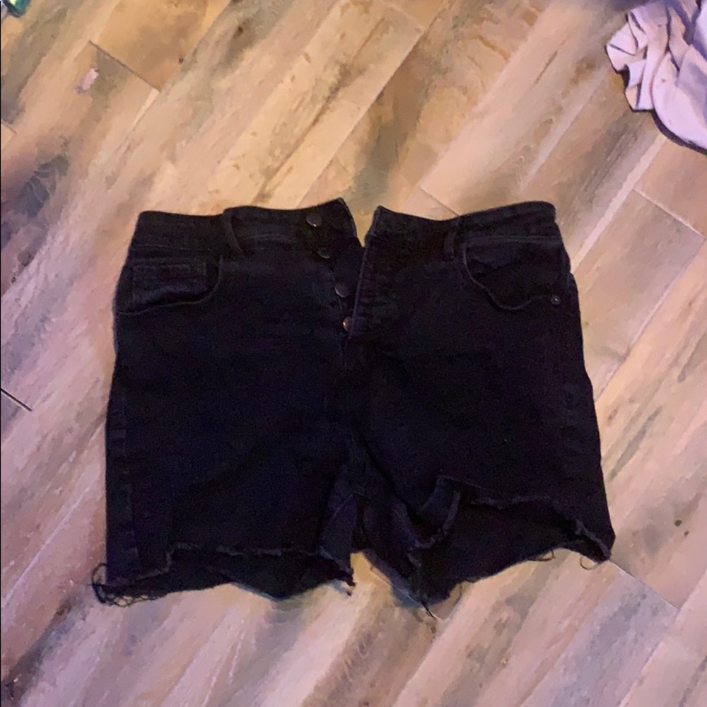 Black high waisted jean shorts